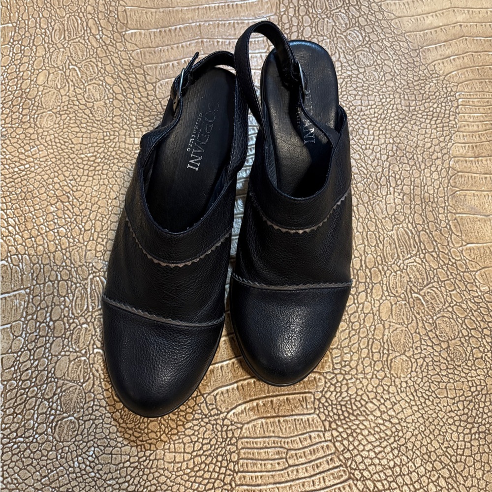 Cordani Hurley Black Leather Slingback‎ Mules